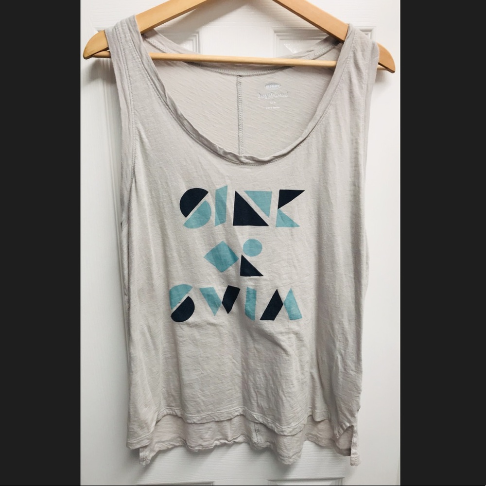 “Sink or swim” gray tank top Old Navy